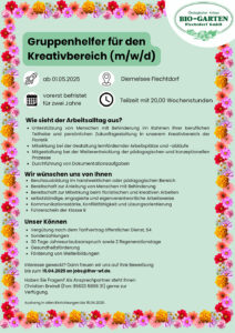 Gruppenhelfer im Kreativbereich gesucht!