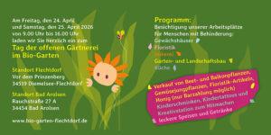 Einladung zum Tag der offenen Gärtnerei am 24. und 25. April 2026 im Bio-Garten Flechtdorf