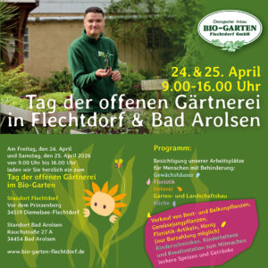 Einladung zum Tag der offenen Gärtnerei am 24. und 25. April 2026 im Bio-Garten Flechtdorf